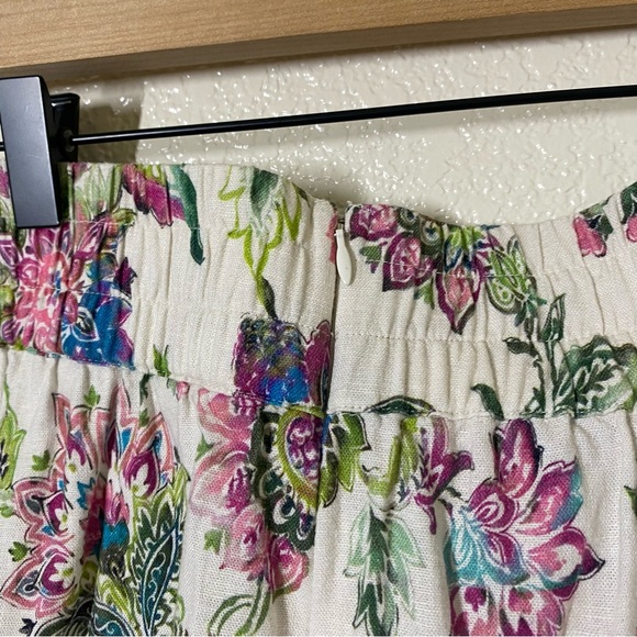 Soft Surroundings Jordan Linen Blend Shirt and Skirt Set in Cream Floral - Picture 9 of 12